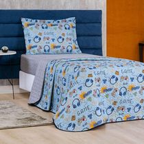 Colcha Solteiro Bouti Kids Dupla Face Estampado 2 Peças Game