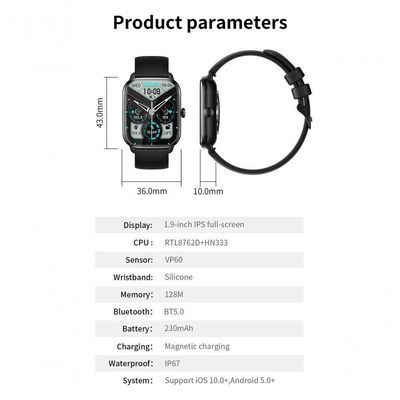 Smartwatch Colmi C61 à Prova D'água Prata