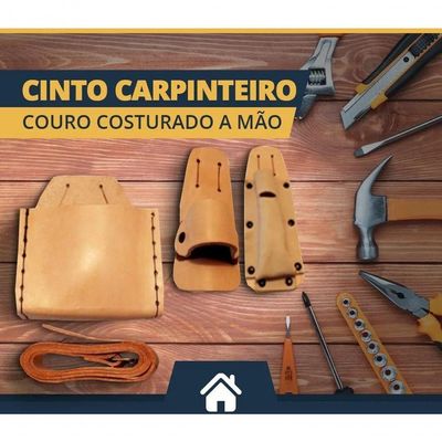 Cinto Carpinteiro Couro Costurado A Mão - Fundição Petrópolis