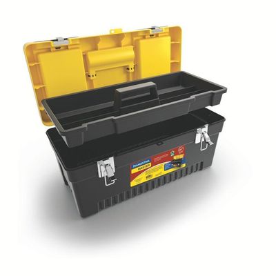 Caixa Plástica Para Ferramentas 20" Tramontina Com Bandeja Removível E Travas Metálicas Tramontina