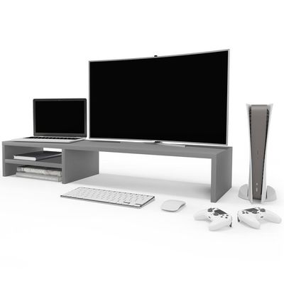 Kit 03 Suportes Para Monitor Stand Home Office Lap 90 Cm L03 Cinza - Lyam