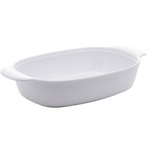 Kit 24 Travessas Lyor 31,5x18cm Melamina Branca Oval com Alça Milão Restaurante