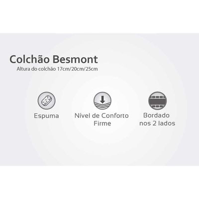 Colchão Casal Espuma Compact AG 65 / D28 / Besmont Double Face (138x188x20) - Herval