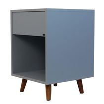 Mesa De Cabeceira 1 Nicho 1 Gaveta 400x550x400 Azul Sereno - Mdf Arauco