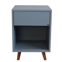 Mesa De Cabeceira 1 Nicho 1 Gaveta 400x550x400 Azul Sereno - Mdf Arauco