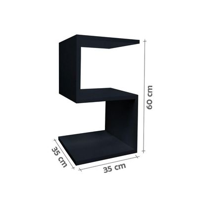 Mesa S Lateral de Apoio ou Mesa de Cabeceira Preto Laca