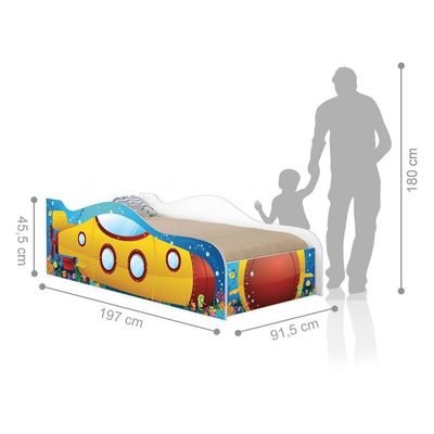 Cama Yellow Submarine Joy Amarelo Solteiro Com Colchão