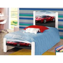 Cama Solteiro Infantil Ferrari Branco