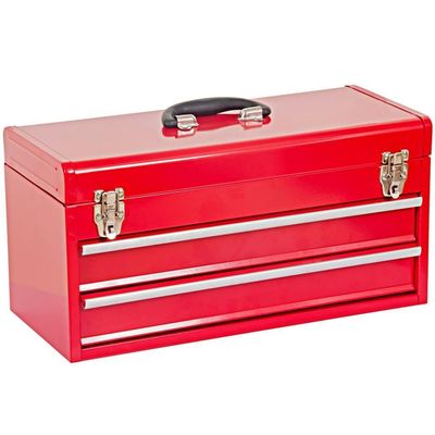 Baú Gabinete De Ferramentas Em Metal C/ 2 Gavetas + 90 Pçs
