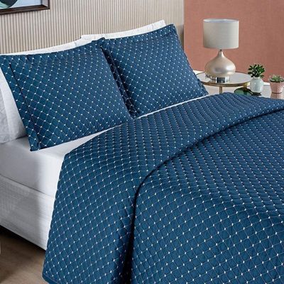 Cobre Leito Casal Doroty Micropercal Azul
