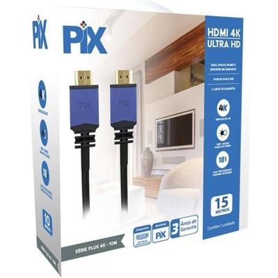 Cabo Hdmi 2.0 4K 19 Pinos Com Filtro 15M Pix