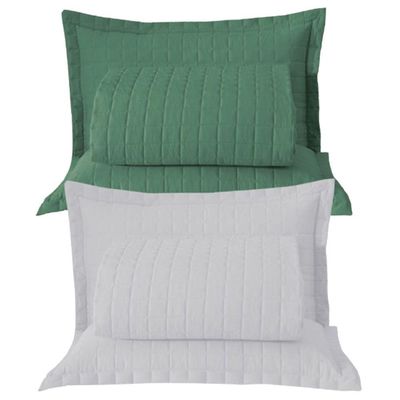 Combo 2 Kit Cobre Leito Colcha Monaco Queen Dupla Face - Verde - Branco