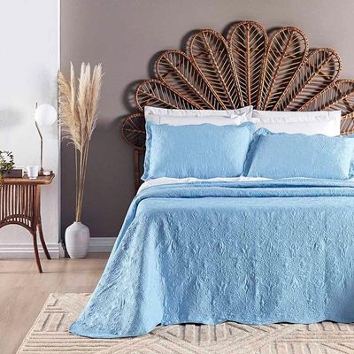 Kit Cobre Leito Colcha Adventure Casal Dupla Face - Azul