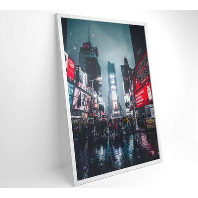 Quadro Times Square 90x60 Cm Vidro Impresso