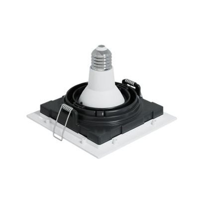 Embutido Quadrado Ar111 Gu10 Recuado Branco/preto