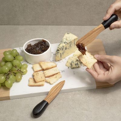 Conjunto 2 Utensílios De Bambu Oikos Para Antepasto Preto