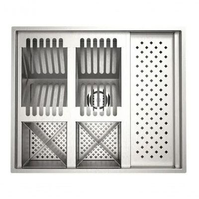 Calha Quadrada Cozinha Escorredor Inox P/Utensílios