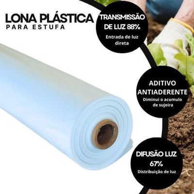 Lona Para Estufa Filme Difusor 10x60m 150 Micras Uv Dl