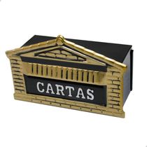 Caixa De Correio Tijolinho Popular 12x25 Para Muro Preto/bronze