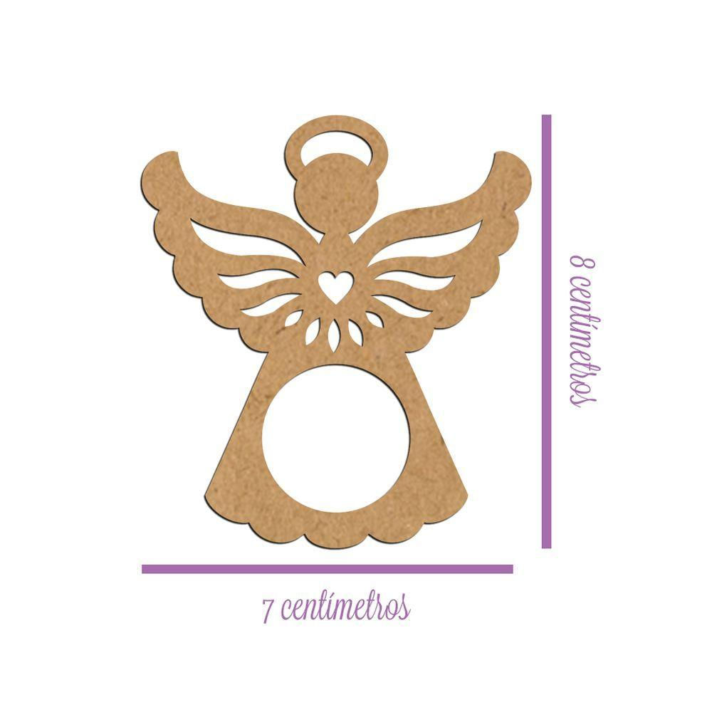 Porta Guardanapo Anjinho Mdf Cru Kit Com 4 Peças 7cmx8cm - Cria Arte Laser Cru