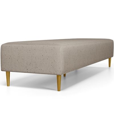 Puff Decorativo Sala De Estar Bali W01 Pés Palito 210x60cm Linho Bege - Lyam Decor