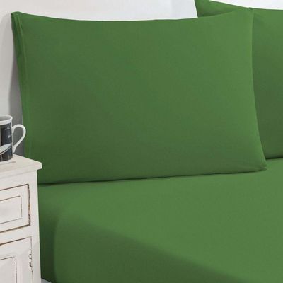 Jogo De Cama Malha Lençol 100% Algodão Gran Moratta 3 Peças Queen Verde Bandeira