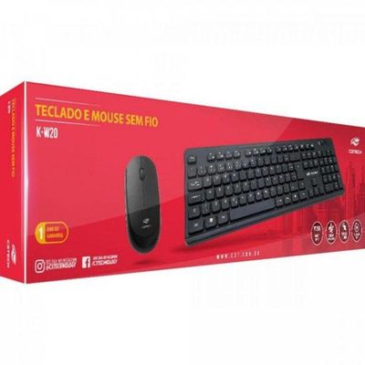 Kit Teclado E Mouse C3tech K-w20bk Sem Fio Preto