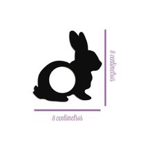 Porta Guardanapo Coelho Kit 4 Peças 8cmx8cm - Cria Arte Laser Azul