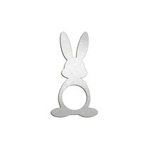 Porta Guardanapo Coelho Frente Kit 4 Peças 5,5cmx10cm- Cria Arte Laser Prata