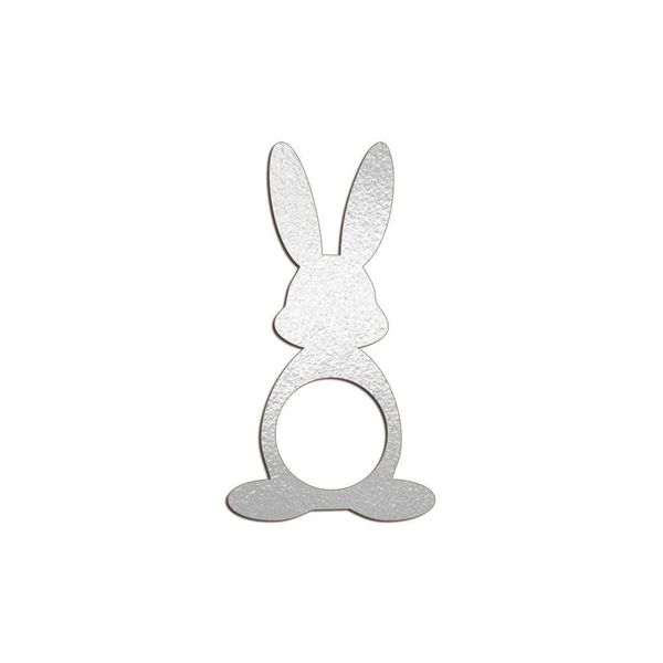 Porta Guardanapo Coelho Frente Kit 4 Peças 5,5cmx10cm- Cria Arte Laser Prata