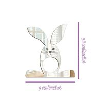 Porta Guardanapo Coelho Com Carinha Espelhado Kit 4 Peças 9cmx9,8cm - Cria Arte Laser Prata