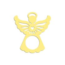 Porta Guardanapo Anjinho Kit Com 4 Peças 7cmx8cm - Cria Arte Laser Amarelo