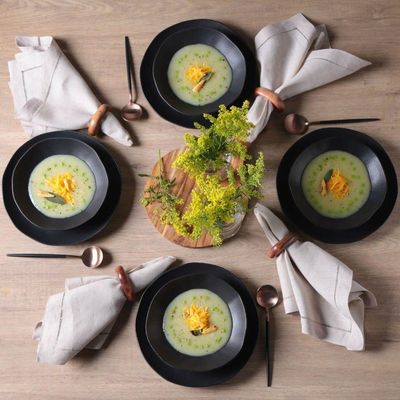 Conjunto Pratos Fundos6Pçs Orgânico Preto Matte Porto Brasil