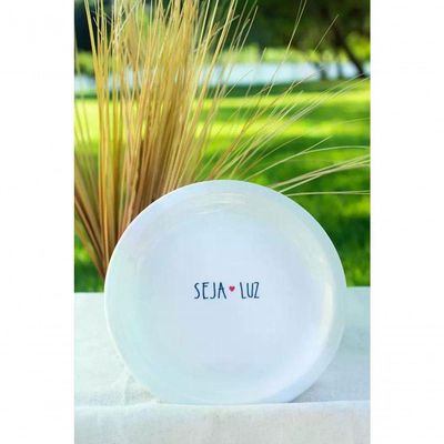Prato Sobremesa Seja Luz Em Porcelana Para Presente