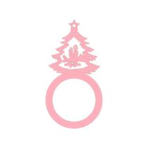 Porta Guardanapo árvore De Natal Kit Com 4 Peças 4,5cmx8,5cm - Cria Arte Laser Rosa Claro