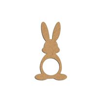 Porta Guardanapo Coelho Frente Mdf Cru Kit 4 Peças 5,5cmx10cm - Cria Arte Laser Cru