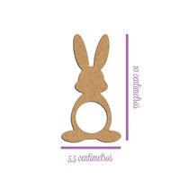 Porta Guardanapo Coelho Frente Mdf Cru Kit 4 Peças 5,5cmx10cm - Cria Arte Laser Cru