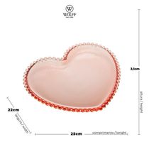 Prato De Cristal Coração Pearl Rosa 28453 - Wolff