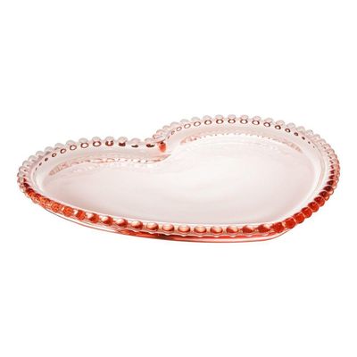 Prato De Cristal Coração Pearl Rosa 28453 - Wolff