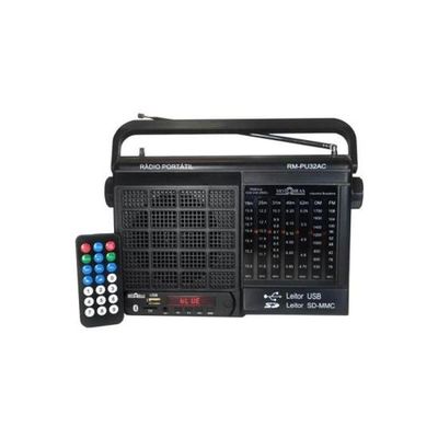 Rádio Portátil Motobras Rm-pu32ac 7 Faixas Preto