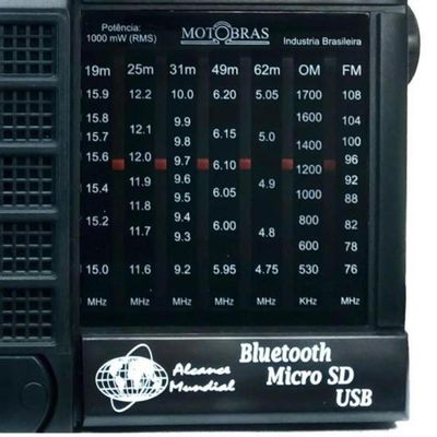 Rádio Portátil Motobras Rm-pu32ac 7 Faixas Preto