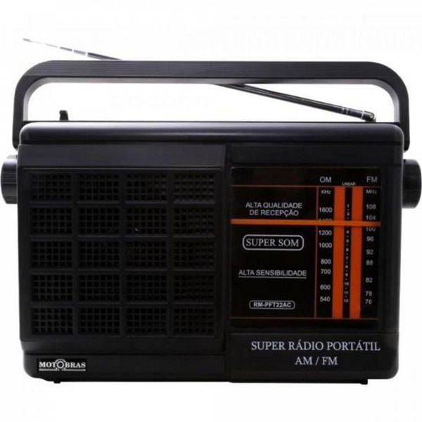 Rádio Portátil 2 Faixas Rm-pft22ac Preto Motobras
