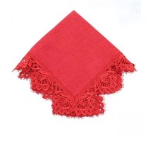 Guardanapo Vermelho Com Renda 45X45Cm