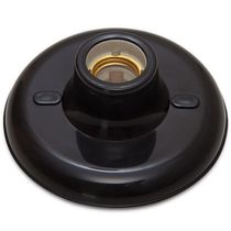 Luminária Plafon Porcelana Blumenau Redondo E27 Bivolt Preto