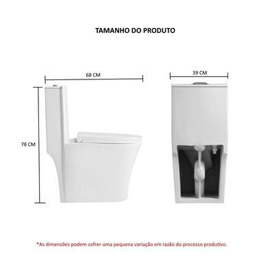 Vaso Sanitário Caixa Acoplada Monobloco Smart 275