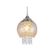 Lustre Pendente Cristal Diana Elisabeth âmbar E27 Bivolt Taschibra