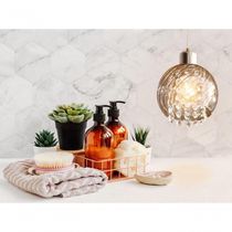 Lustre Pendente Cristal Diana Elisabeth âmbar E27 Bivolt Taschibra