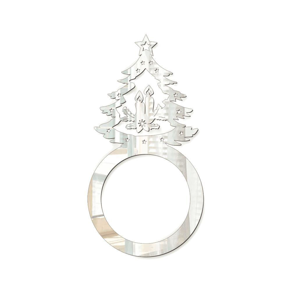 Porta Guardanapo árvore De Natal Kit Com 4 Peças 4,5cmx8,5cm - Cria Arte Laser Prata
