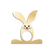Porta Guardanapo Coelho Com Carinha 9cmx9,8cm Kit 4 Peças - Cria Arte Laser Dourado