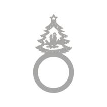Porta Guardanapo árvore De Natal Kit Com 4 Peças 4,5cmx8,5cm - Cria Arte Laser Cinza Claro